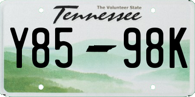 TN license plate Y8598K