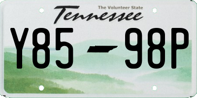 TN license plate Y8598P
