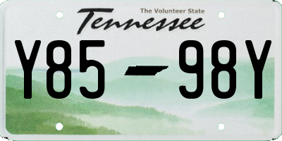 TN license plate Y8598Y