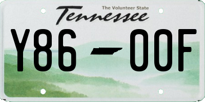 TN license plate Y8600F