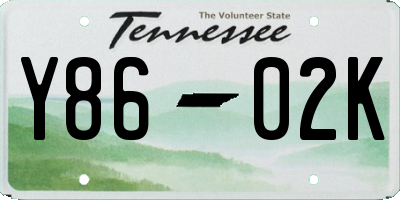 TN license plate Y8602K