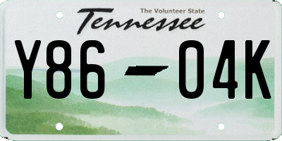 TN license plate Y8604K