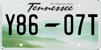 TN license plate Y8607T