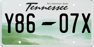 TN license plate Y8607X