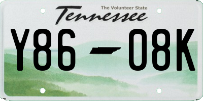 TN license plate Y8608K