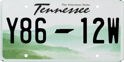 TN license plate Y8612W
