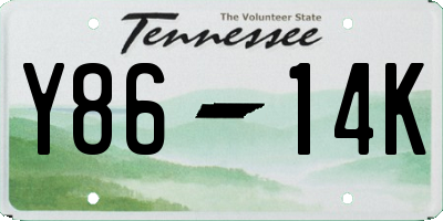 TN license plate Y8614K