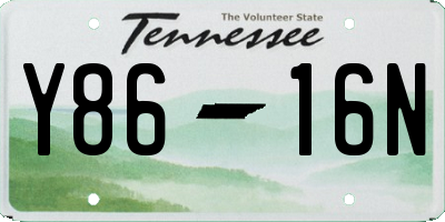 TN license plate Y8616N