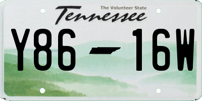 TN license plate Y8616W