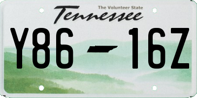 TN license plate Y8616Z