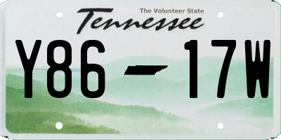 TN license plate Y8617W