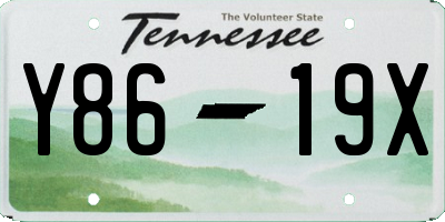 TN license plate Y8619X