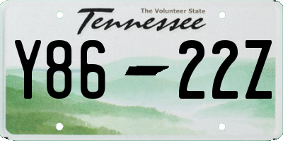 TN license plate Y8622Z