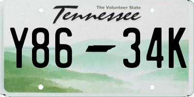 TN license plate Y8634K