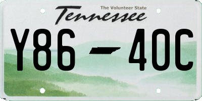 TN license plate Y8640C
