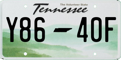 TN license plate Y8640F