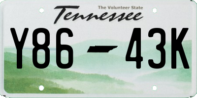TN license plate Y8643K