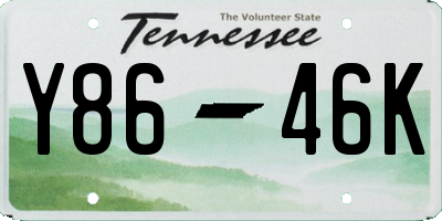 TN license plate Y8646K
