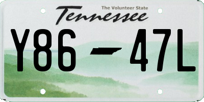 TN license plate Y8647L