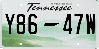 TN license plate Y8647W