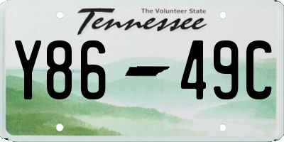 TN license plate Y8649C