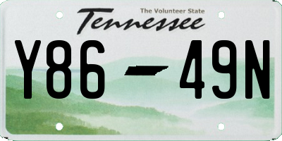 TN license plate Y8649N