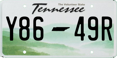 TN license plate Y8649R