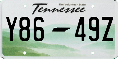 TN license plate Y8649Z