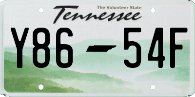 TN license plate Y8654F