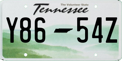 TN license plate Y8654Z