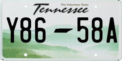 TN license plate Y8658A