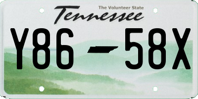 TN license plate Y8658X