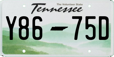 TN license plate Y8675D
