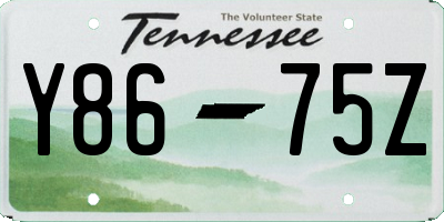 TN license plate Y8675Z