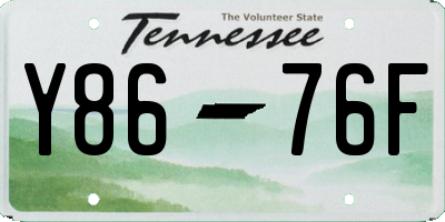 TN license plate Y8676F