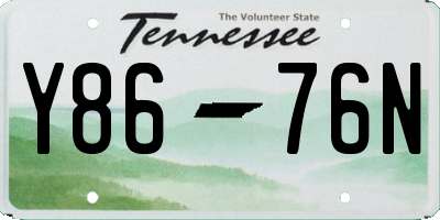 TN license plate Y8676N