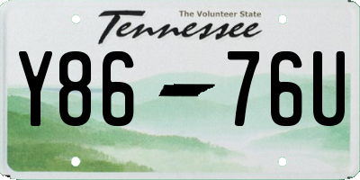 TN license plate Y8676U