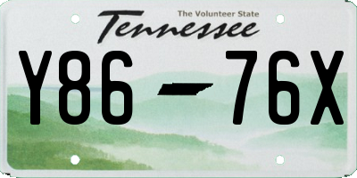TN license plate Y8676X