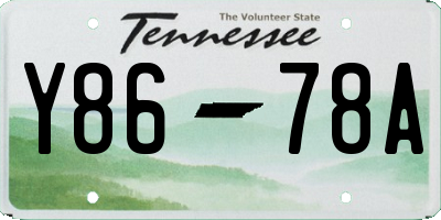 TN license plate Y8678A