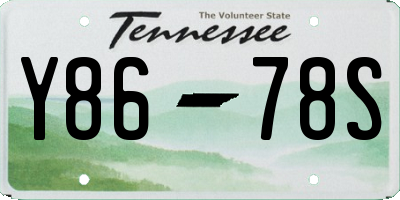 TN license plate Y8678S