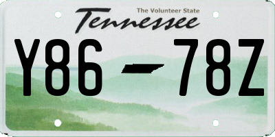 TN license plate Y8678Z