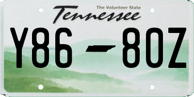 TN license plate Y8680Z