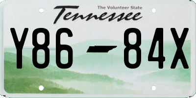 TN license plate Y8684X