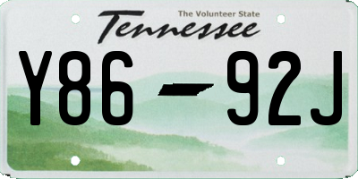 TN license plate Y8692J
