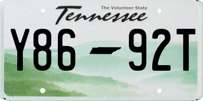 TN license plate Y8692T