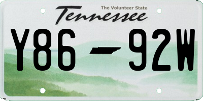 TN license plate Y8692W