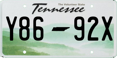 TN license plate Y8692X