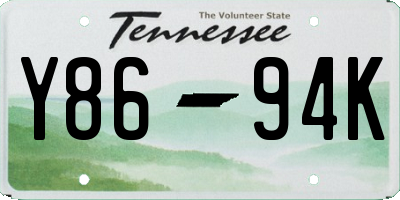 TN license plate Y8694K