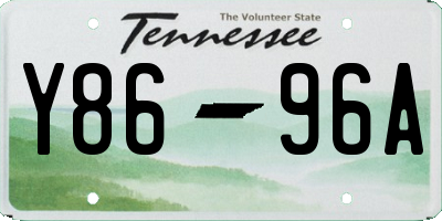TN license plate Y8696A