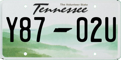 TN license plate Y8702U